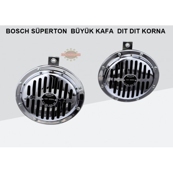 BOSCH 0986AH0203 KORNA YÜKSEK SES SÜPERTON BÜYÜK KAFA NİKELAJ DIT DIT KORNA  TAKIM 12 VOLT hella tip