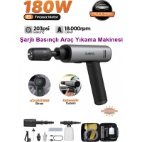 AUHMA ACR-09 ARAÇ YIKAMA MAKİNESİ  FIRÇASIZ MOTOR  BASINÇLI  180W SARJLI  KATLANABİLİR KABLOSUZ YIKAMA