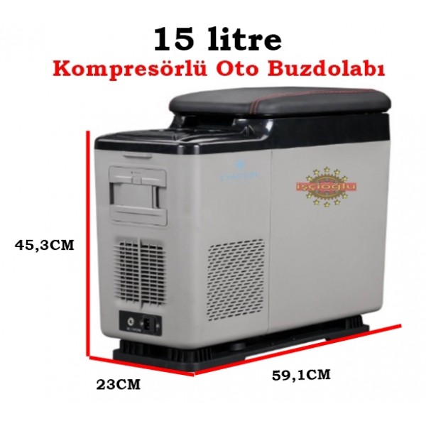 EVACOOL EVA15 OTO BUZDOLABI 15 LİTRE KOMPRESÖRLÜ  GERMAN DESIGN  
