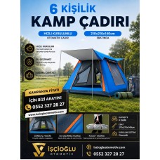 AUHMA AC6636 Otomatik Kamp Çadırı  210x210x140 cm  Su Geçirmez Oxford Kumaş