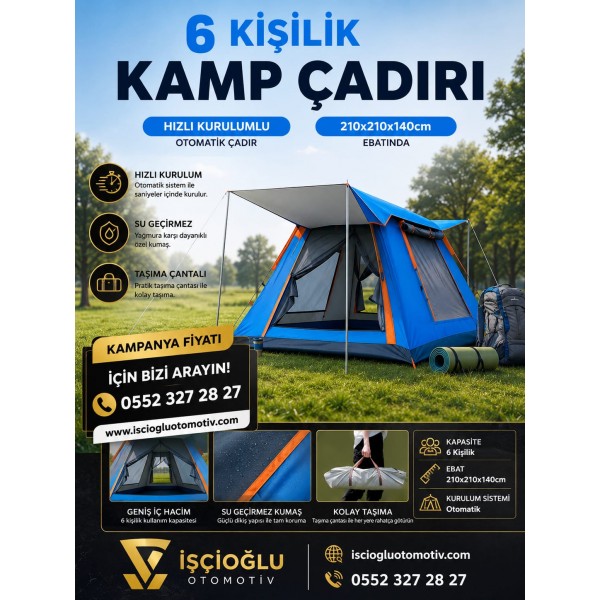 AUHMA AC6636 Otomatik Kamp Çadırı 210x210x140 cm Su Geçirmez Oxford Kumaş AUHMA AC6636 Otomatik Kamp Çadırı 210x210x140 cm Su Geçirmez Oxford Kumaş