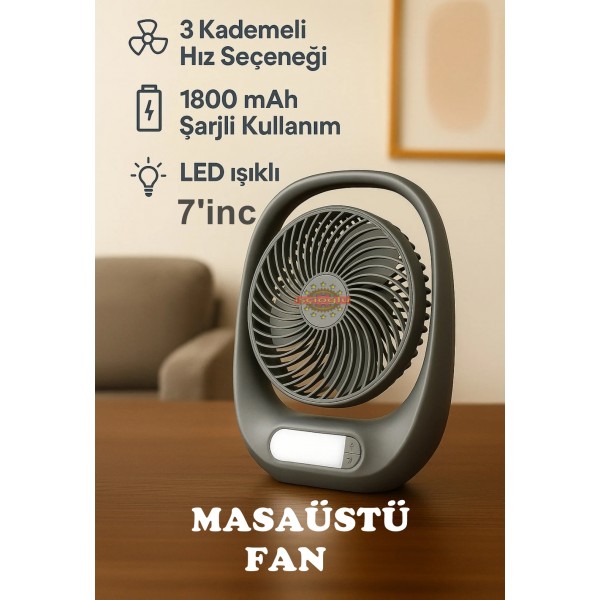AUHMA Masaüstü Fan AUFN01 Yeni Model 3 Kademeli 7'inc led Işıklı 1800mAh Bataryalı 1700rpm AUHMA Masaüstü Fan AUFN01 Yeni Model 3 Kademeli 7'inc led Işıklı 1800mAh Bataryalı 1700rpm