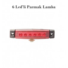 24 VOLT LED LAMBA 6 LEDLİ KIRMIZI RENK  DORSE YAN PARMAK LED LAMBA