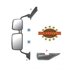 RENO PREMİUM  DIŞ DİKİZ AYNASI ÇİFTLİ SAĞ 24 V  2005- SİYAH