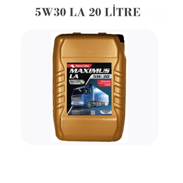 Petrol Ofisi 5W-30 LA - 20 Litre Motor Yağı Bidon Maximus LA  5/30 Tam Sentetik