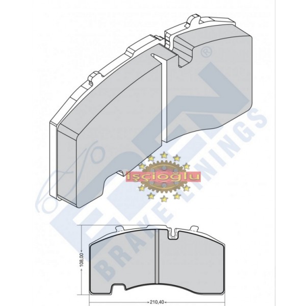 BPW DİNGİL DORSE DİSK FREN BALATASI  EREN (Mavi)  TKM