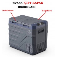 EVACOOL EVA55 OTO BUZDOLABI KOMPRESÖRLÜ 12V / 24V ÇİFT KAPAK TEK KONTROL  GERMANY EVA50B EVACOOL EVA55 OTO BUZDOLABI KOMPRESÖRLÜ 12V / 24V ÇİFT KAPAK TEK KONTROL  GERMANY EVA50B