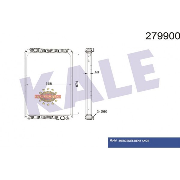 MERCEDES AXOR  ÇEKİCİ SU RADYATÖRÜ KOMPLE ORJİNAL KALE YAĞ SOĞUTUCULU  1840 3240 4140 9405000703