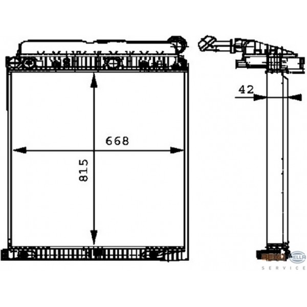 MERCEDES AXOR KAMYON SU RADYATÖRÜ KOMPLE ORJİNAL 	BEHR   8MK376721261  9405000403